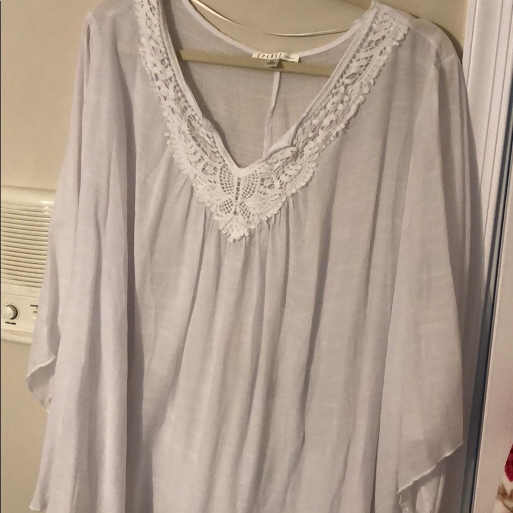 White Foley blouse